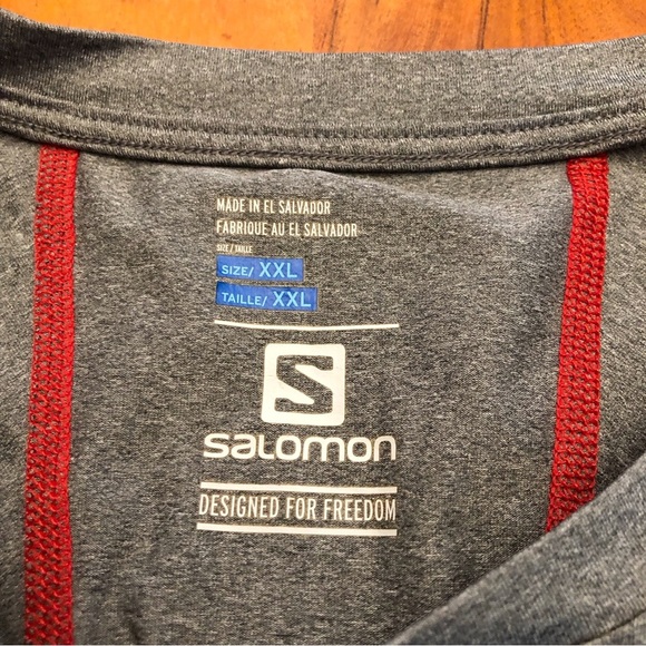 SALOMON Grey Sports Wear Short Sleeves  Men’s T Shirt Size XXL. - Picture 5 of 16